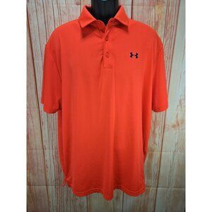 Under Armour Mens HeatGear Neon Orange Polo Shirt XL